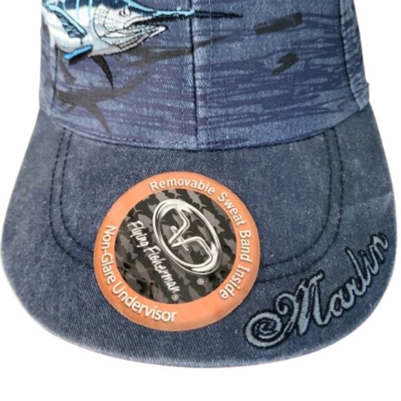 FLYING FISHERMAN Denim Blue Jean Marlin Cap - NWOT Men's OS - Picture 7 of 8